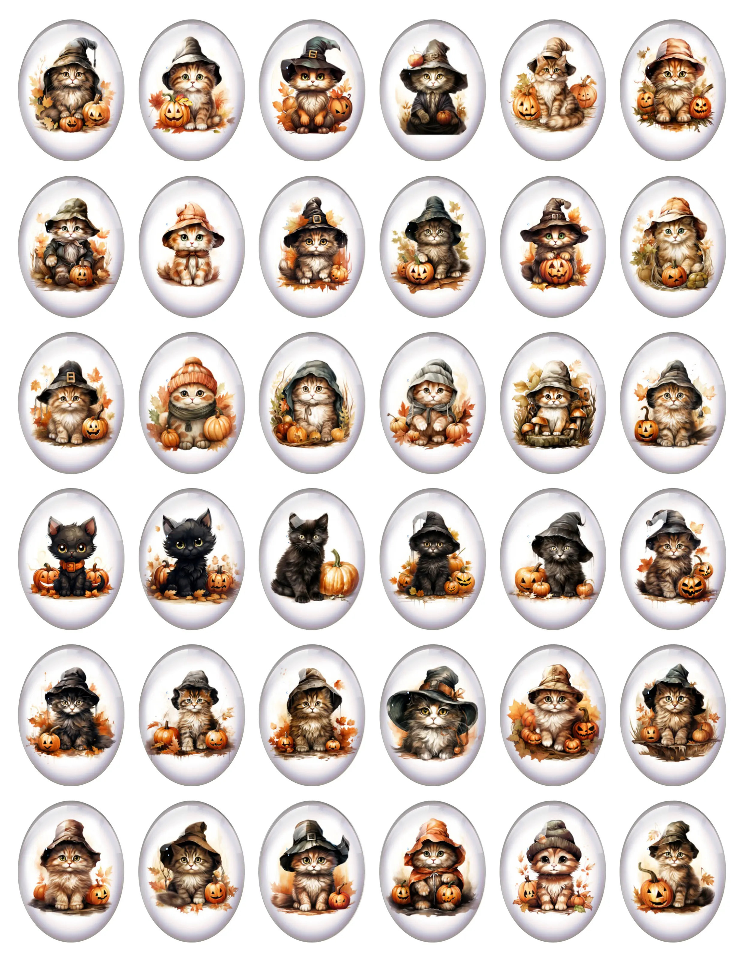 10 шт./лот шляпа Хэллоуин ведьма волшебник Кот Тыква кленовый лист Овальный фото