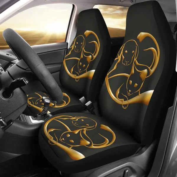 

Cat And Dog Golden Art Print Car Seat Covers
