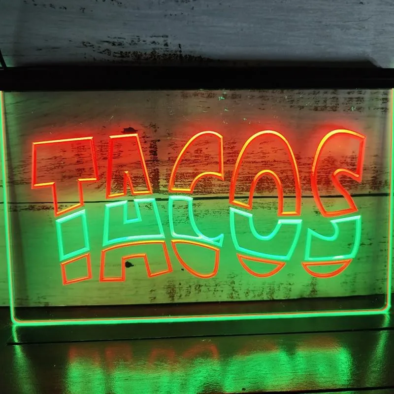 

Мексиканский Tacos, рекламная Двухцветная светодиодная неоновая вывеска