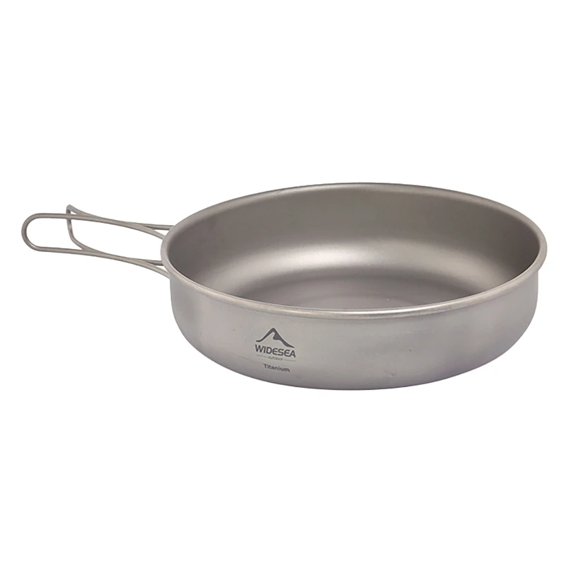 

WIDESEA Titanium Frying Pan With Folding Handle Camping Frying Pan For Outdoor Camping Cooking Hiking Portable Cookware
