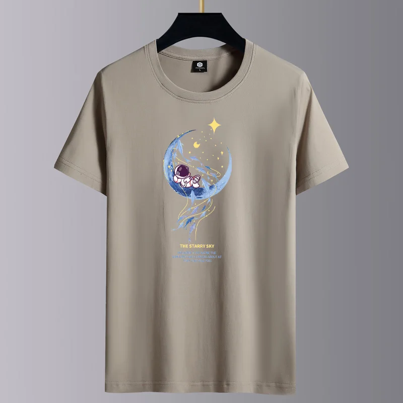

2023 NEW Astronaut Printing 100% Cotton Men T Shirt Hip-Hop Cotton T-shirt O-neck Summer Male Causal Tshirts Fashion Loose Tees
