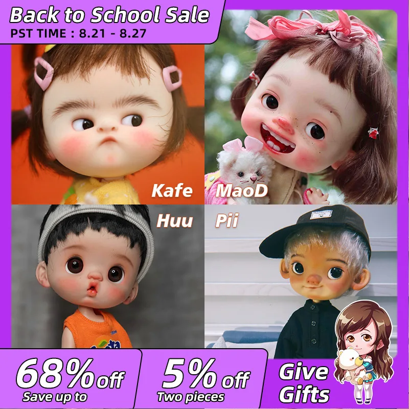 Amazing Super Cute BJD Q Baby Big Head Kinds of Expressions Pocket Funny Resin Handmade Artist Ball Jointed Dolls