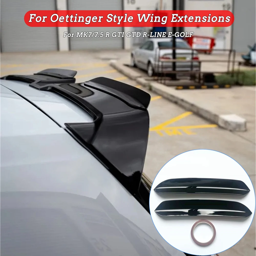 

2pcs For Oettinger Roof Spoiler Extentions Flaps Rear Wing Fit VW Golf 7 MK7 7.5 R GTI GTD R-LINE E-GOLF 2012-2020 Carbon Fiber