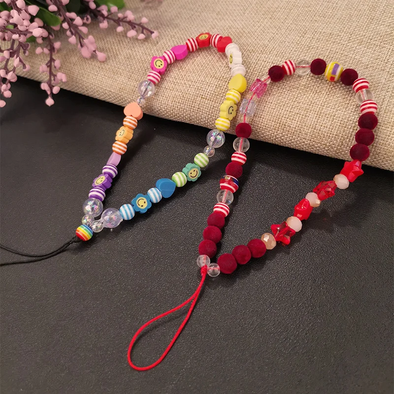 

Bead Lanyard Hand-woven Universal Anti-lost Chain Pendant Mobile Phone Lanyard Short Wrist Pendant Hand-beaded Pendant Colorful