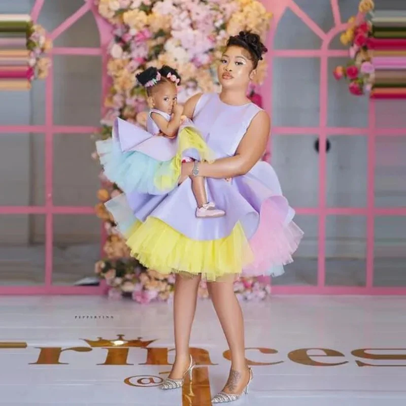 

Модные платья Beauty Mommy and Me, платья на день рождения для мамы и дочери, семейная одежда, платье для мамы и ребенка