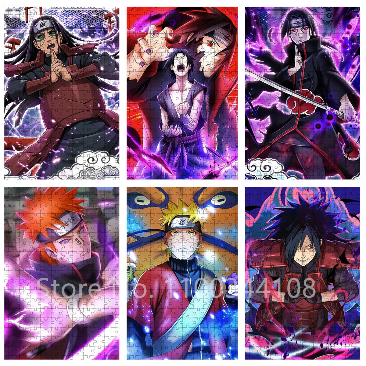 

Japanese Anime Naruto Puzzle Uzumaki Kakashi 300/500/1000 Pieces Jigsaw Puzzle for Adults Kids Educational Game Toys Diy Gift