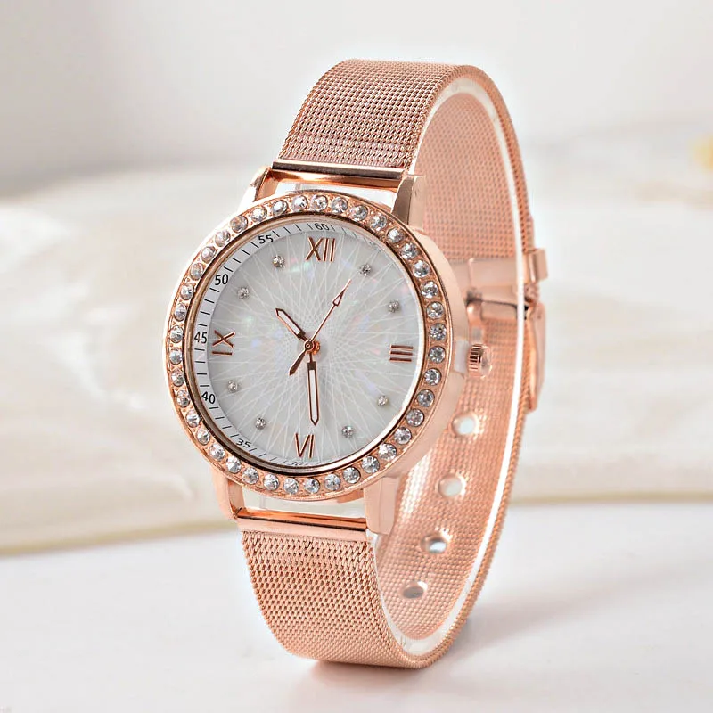 

2022 Hot Sale Women Watches Fashion Ladies Unisex Stainless Steel Luxury Rhinestone Quartz WristWatches Relogio Feminino