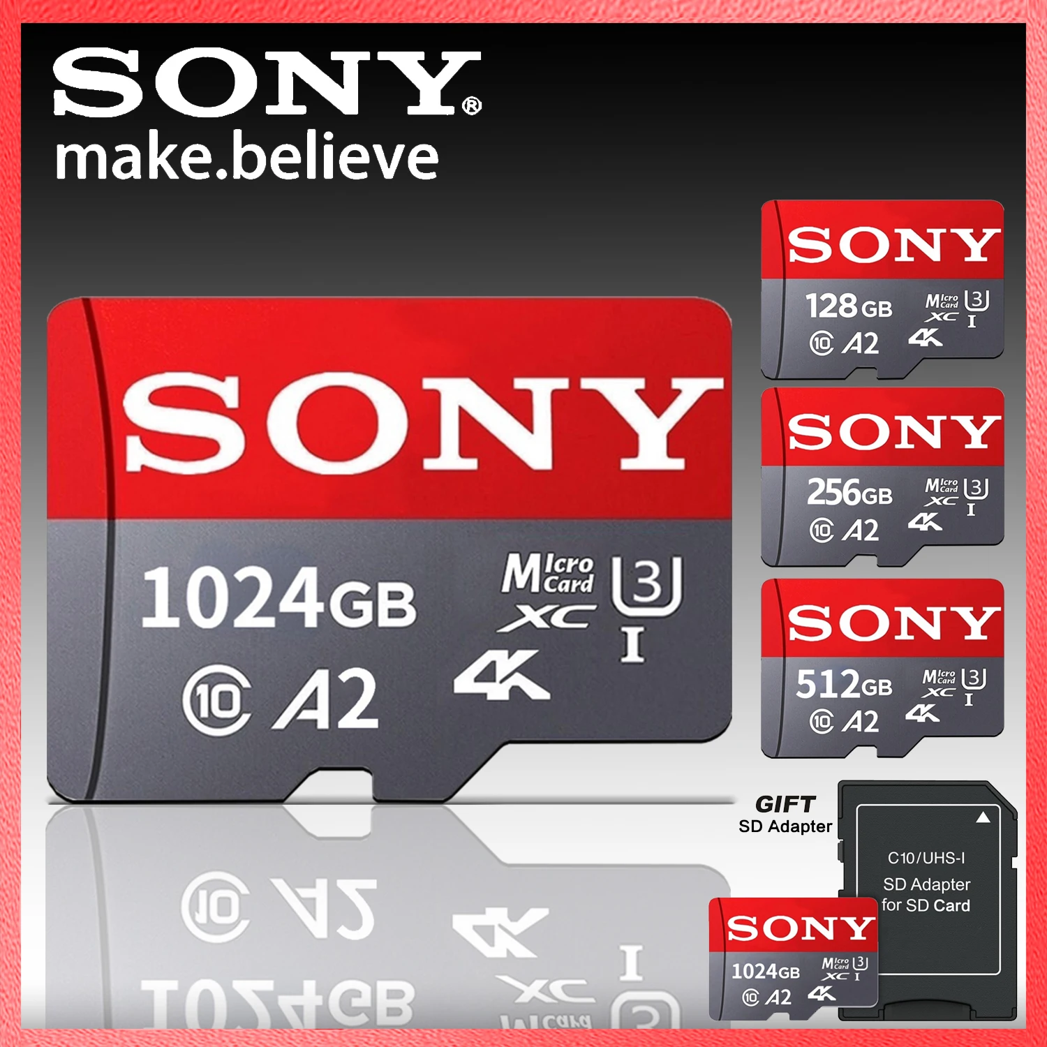 SONY SD карта памяти 128/256/512/1024 ГБ | AliExpress