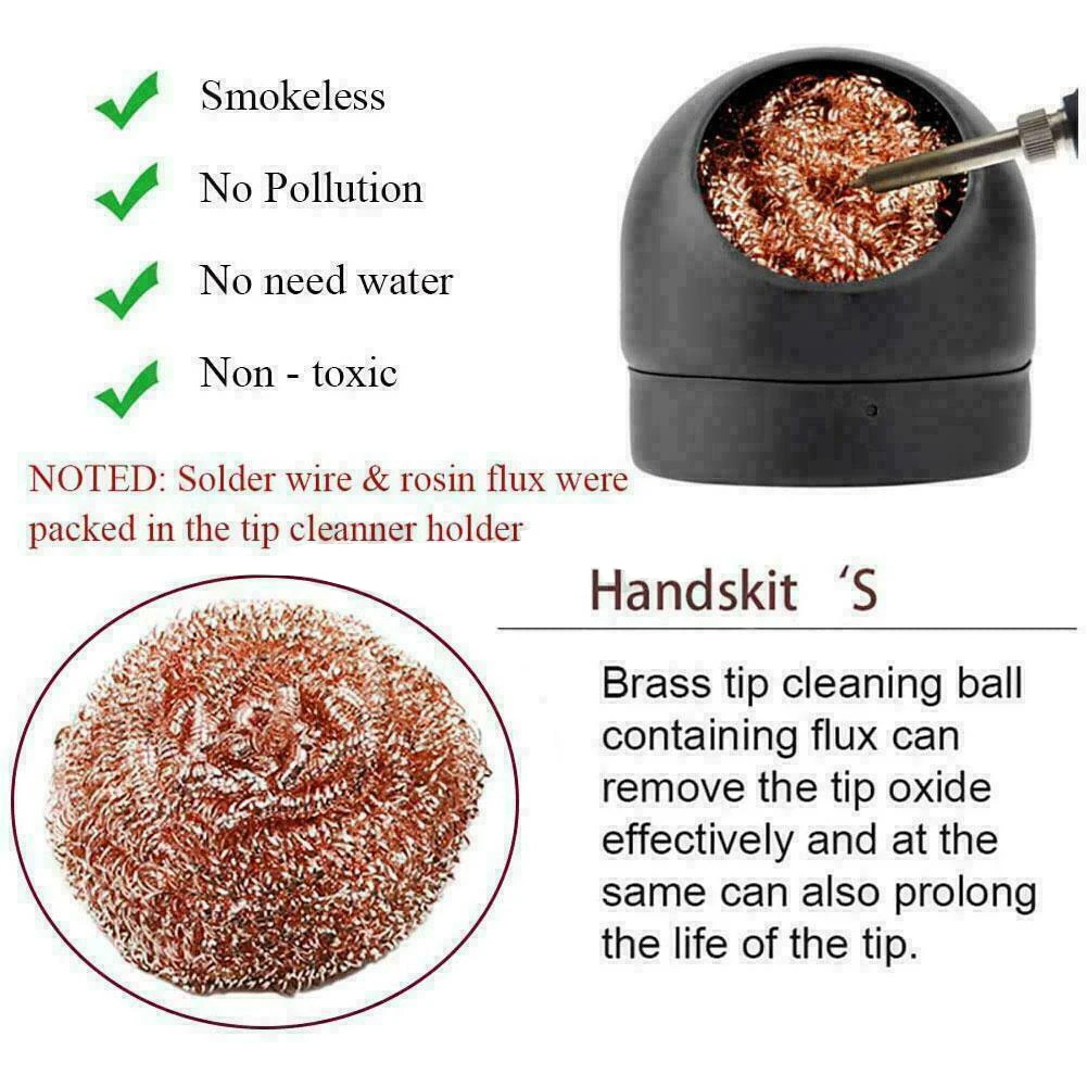 

5PCS Copper Metal Wire Sponge Ball Iron Tip Nozzle Cleaner Slag Remover Cleaning Ball Desoldering Soldering Iron Mesh Filter