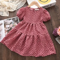 kids dresses baby girl clothing puff short sleeve baby clothes flower girl dresses girls clothes 2 3 4 5 6 7 y