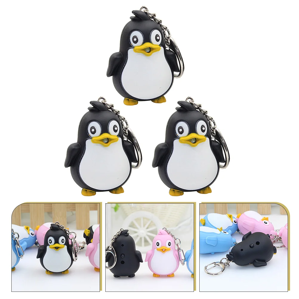 

Key Chain Luminous Keychain Car Key Pendant Penguin Modeling Keyholder