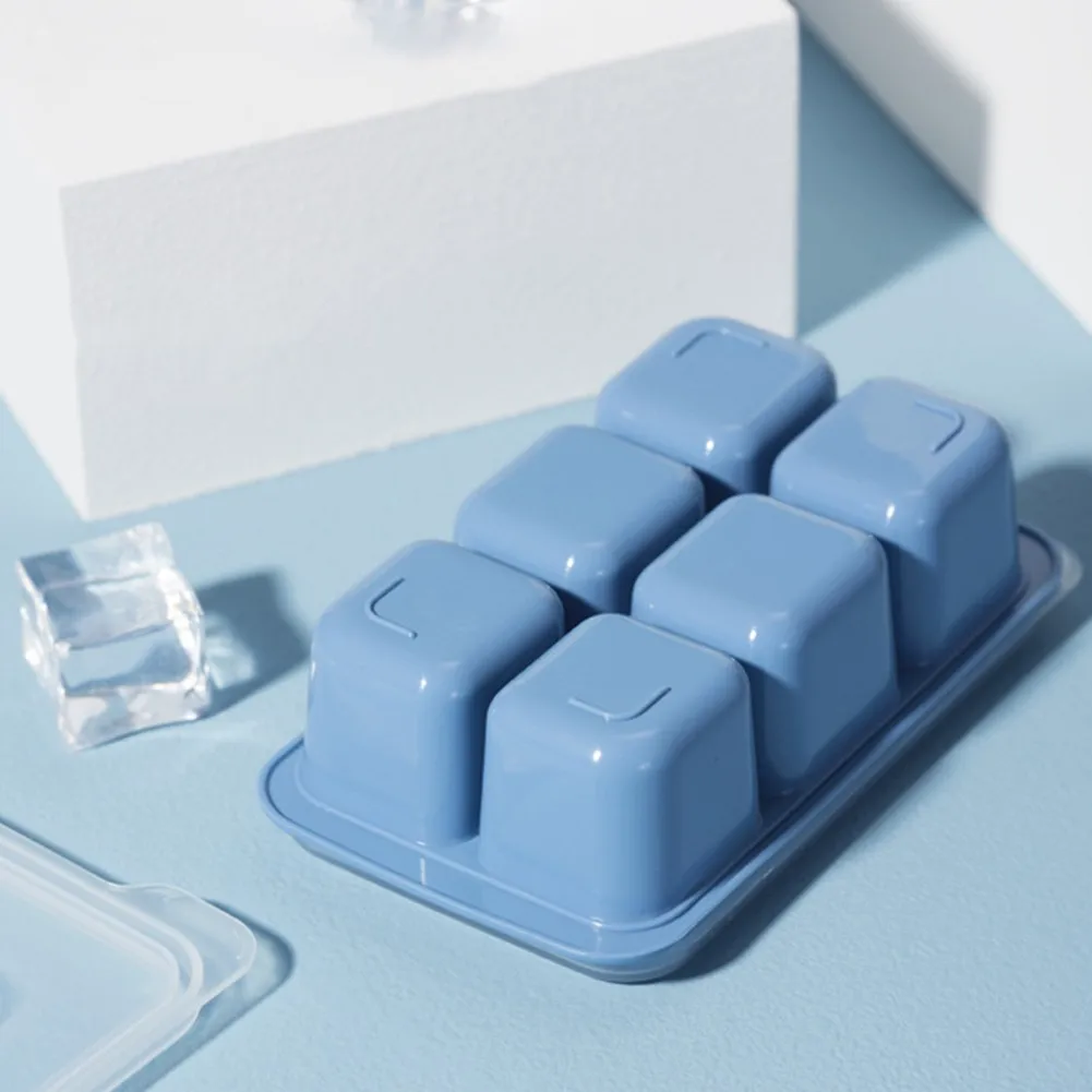 

6 Grid Square Shape Ice Cube Mold Magnum Silicone Mold Ice Tray Fruit Ice Cube Maker Ice Ball Maker Bar Kitchen Accessories