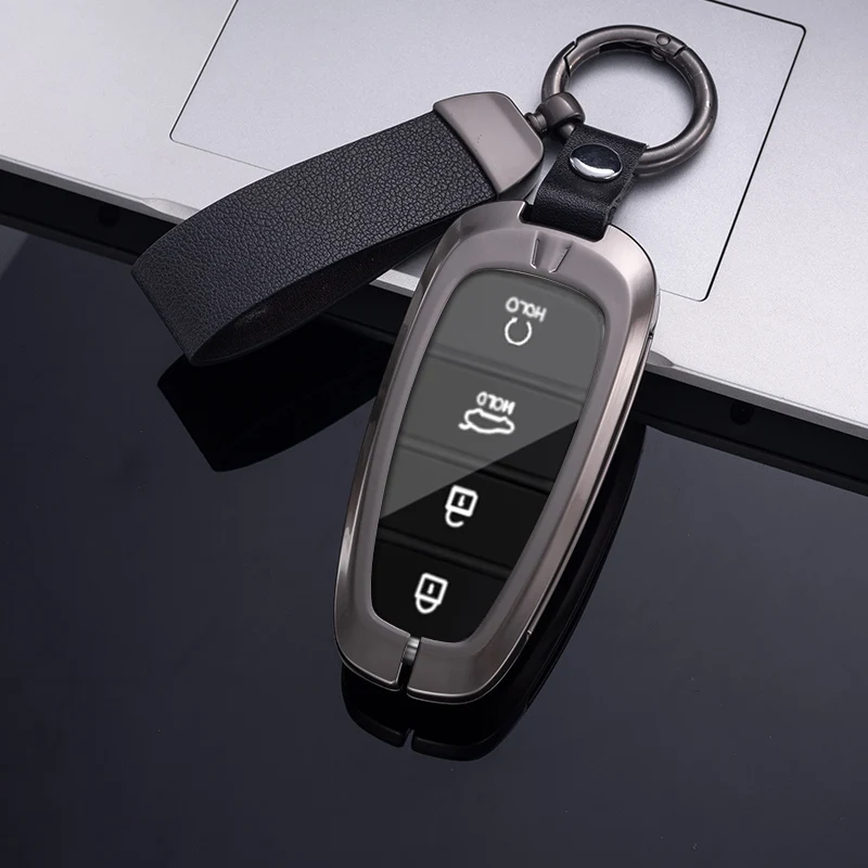 Кожаный чехол для автомобильных ключей из цинкового сплава Hyundai Santa Fe Tucson 2022 NEXO NX4