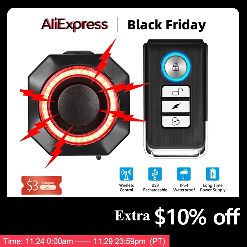 

Автомобильная Противоугонная сигнализация для велосипеда, с USB-зарядкой