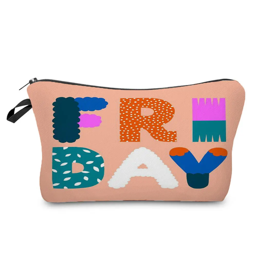 

Новая косметичка с буквенным принтом и мультипликационным принтом, сумка для хранения лака для ногтей, сумка для мытья, косметичка для хран...