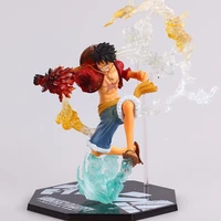 new 15cm one piece anime fire punch monkey%c2%b7d%c2%b7luffy scene battle model collect surroundings cool stunt figure toys holiday gift