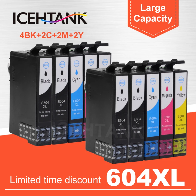 

Совместимый чернильный картридж ICEHTANK 604XL T604, работает с принтером Epson