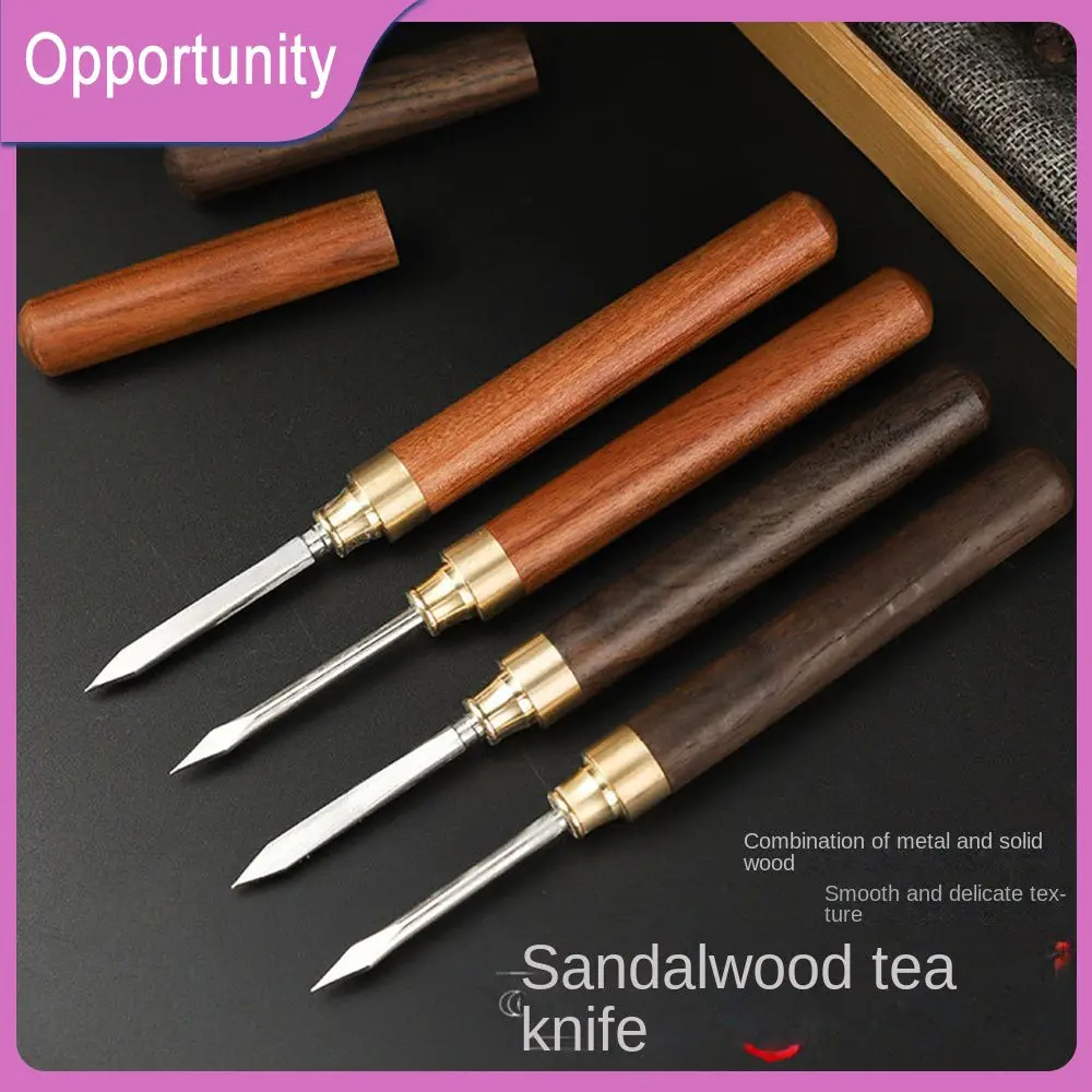 

Rosewood Tea Knife Handmade Stainless Steel Tea Set Accessories Sandalwood Tea Needle Wooden Tea Needle Small Ebony Flat Needle