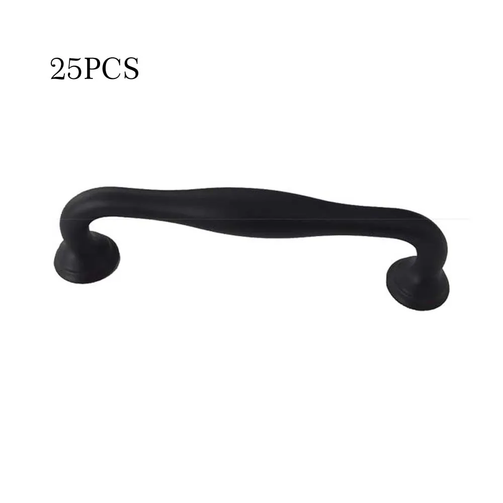 

25 шт. 96 мм матовая Черная кухонная ручка для шкафа, ящика, мебели, декоративная фурнитура