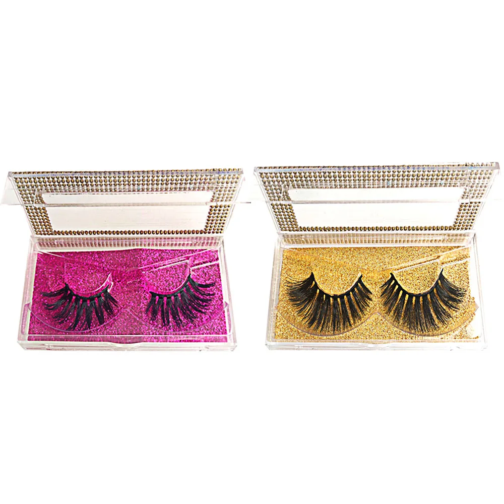

3D Chemical Fiber Series Dramatic Makeup Curly False Eyelashes Reusable Handmade Diamond Set Eyelash Box Packaging Custom Logos