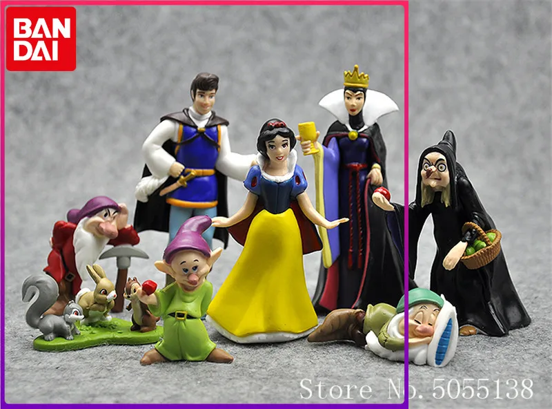 

8pcs/lot Princess Snow White and the Seven Dwarfs Queen Witch Prince Figure Play Toy Model Dolls