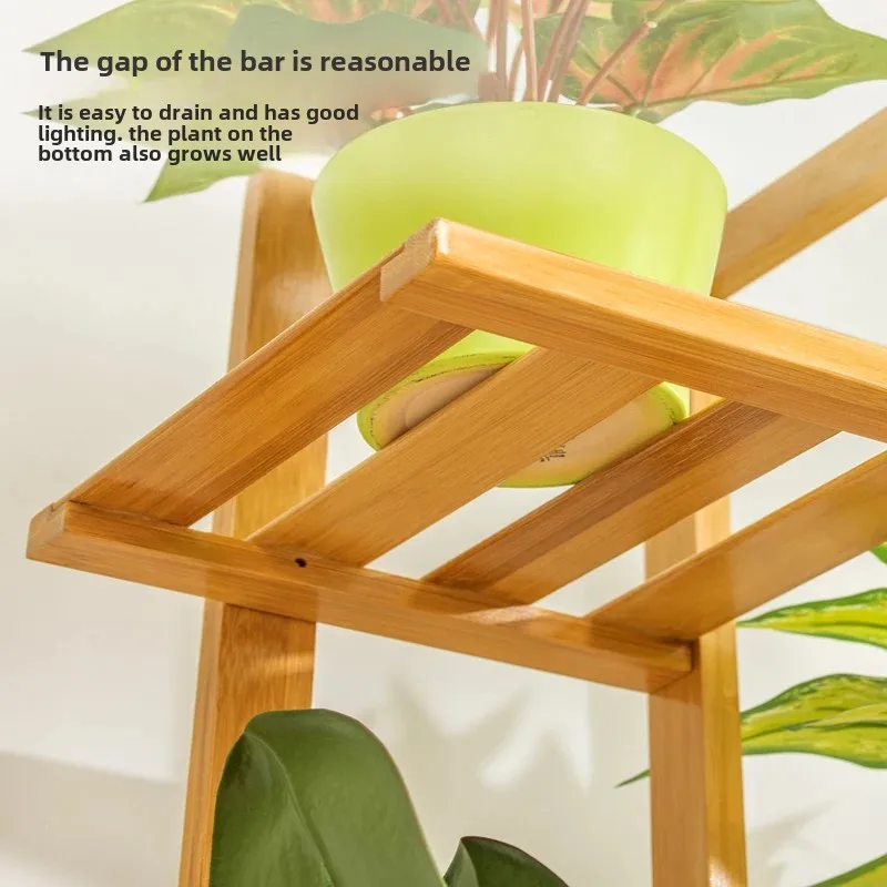 Бамбуковая 5-уровневая подставка для растений держатель цветочных горшков полка