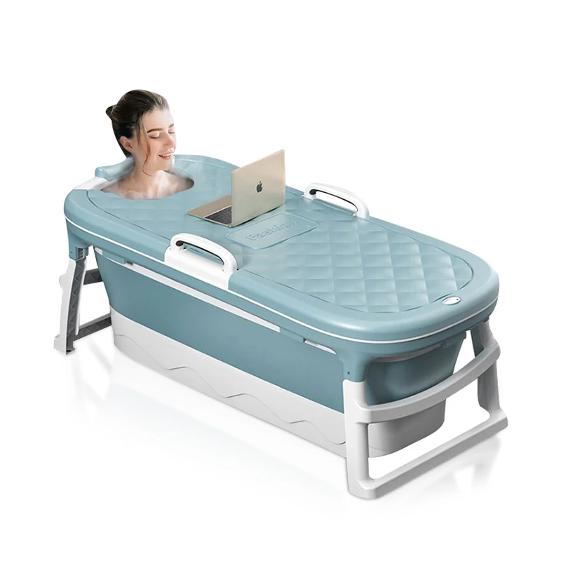 

Large plastic freestanding adult folding bath spa