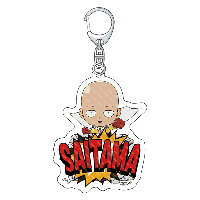 Фото Акриловый брелок в стиле аниме One Punch Man Llavero, милая сумка, подвеска, подвеска, подарок друзьям, забавный брелок для ключей, милый сувенир Kingring №3
