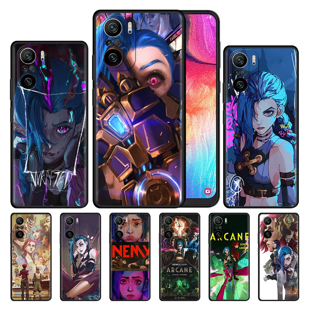 

Arcane Hot Anime Cute Funda For Xiaomi Redmi Note 9S 9 8 11 10 Pro 7 8T K40 9C 9A 7A 8A Black Soft Silicone Phone Coque Cover