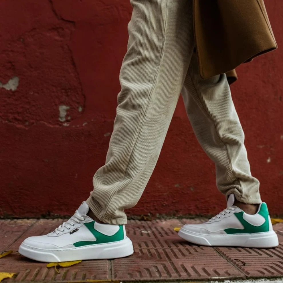 

Knack Casual Male Shoes R10 White Green Street Fashion Spring Summer Fashion New Season Cool Comfortable Style