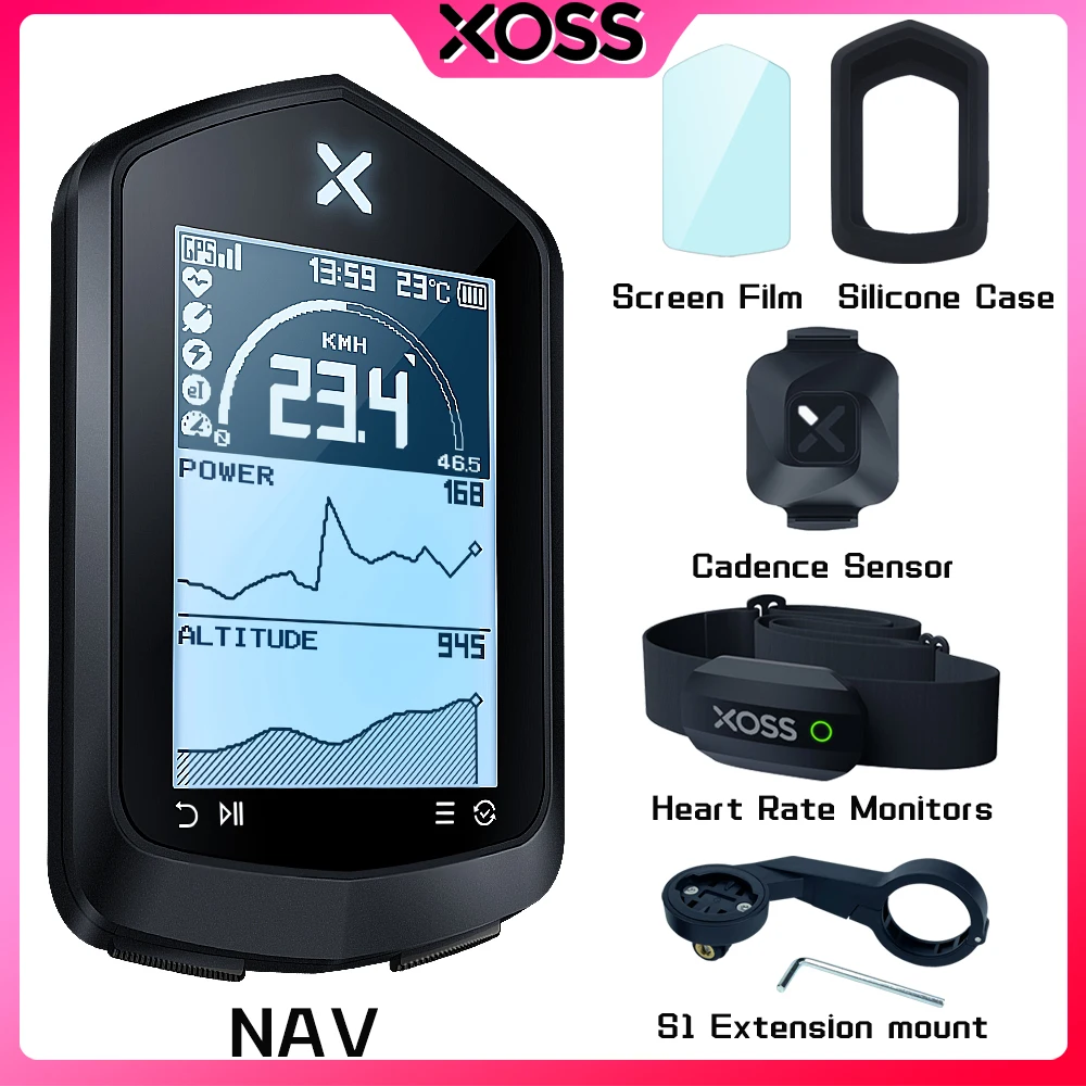 

XOSS NAV GPS Bike Computer Store Cycling Bicycle Sensors Heart Rate Monitor MTB Road 2.4 Inch ANT+ route navigation