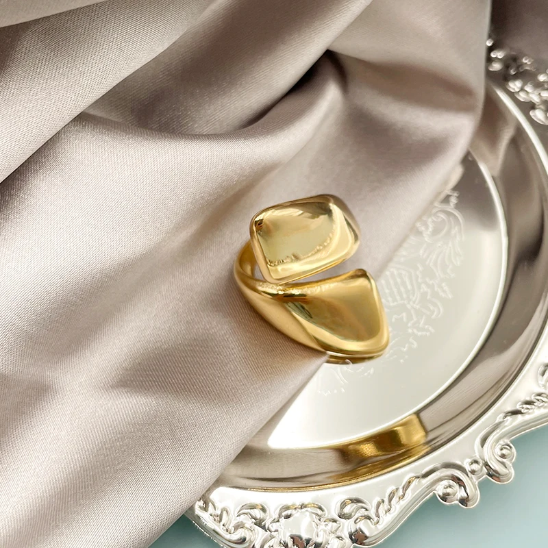 

Geometric Shaped Irregular Open Adjustable Stainless Steel Rings For Women Men Jewelry Jewelry Party Friends Gifts