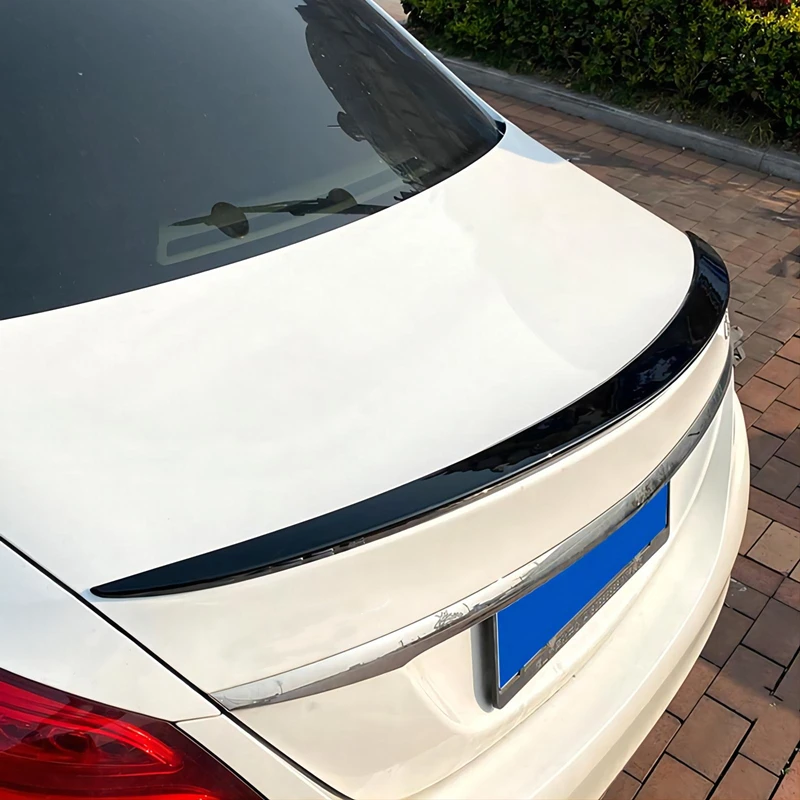 For Mercedes-Benz C-class W205 C180 C200 C260 2015-2021 Rear Roof Spoiler Wings Glossy Black Carbon Fiber Look | Автомобили и