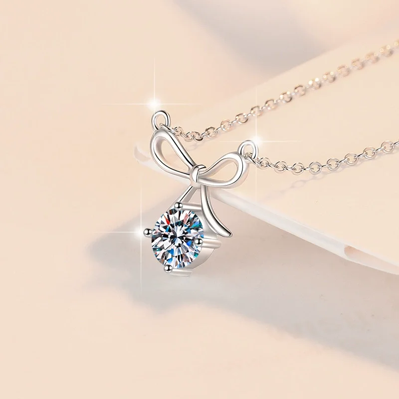 ZFSILVER модное классическое серебро 925 пробы роскошное ожерелье с бантом из