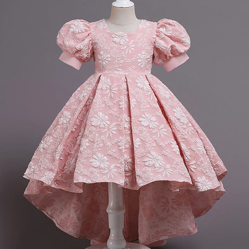 

Summer Gorgeous Flower diamond Satin Girls Wedding Pageant Party Dresses Princess Formal Prom Gowns 3-14 years Kid girl clothes