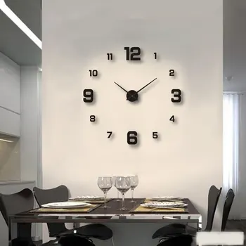 Creative Frameless DIY Wall Clock Wall Decal Home Silent Clock Living Room Office Wall Decoration 1