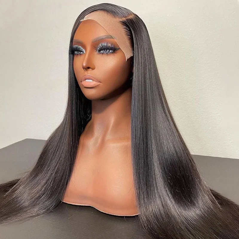 

Straight 13x4 HD Transparent Lace Frontal Wigs with Baby Hair Brazilian Human Hair Wigs for Black Women Pre Plucked Human Hair