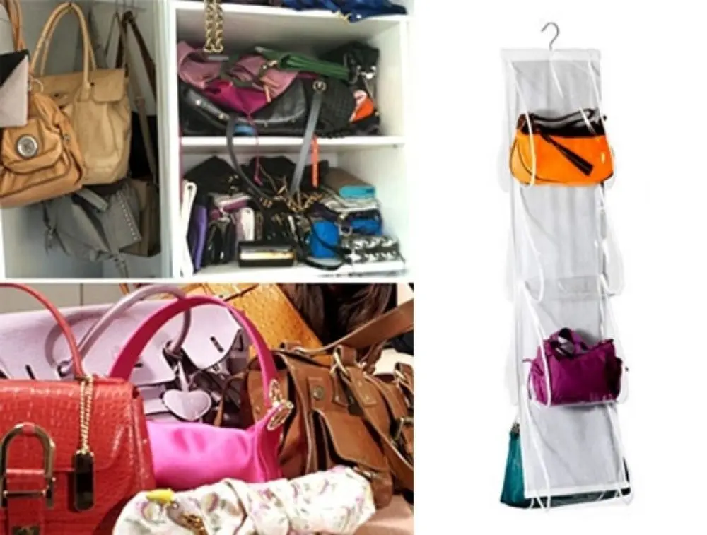 

Transparent Mesh Wardrobe Inside Bag Hanger