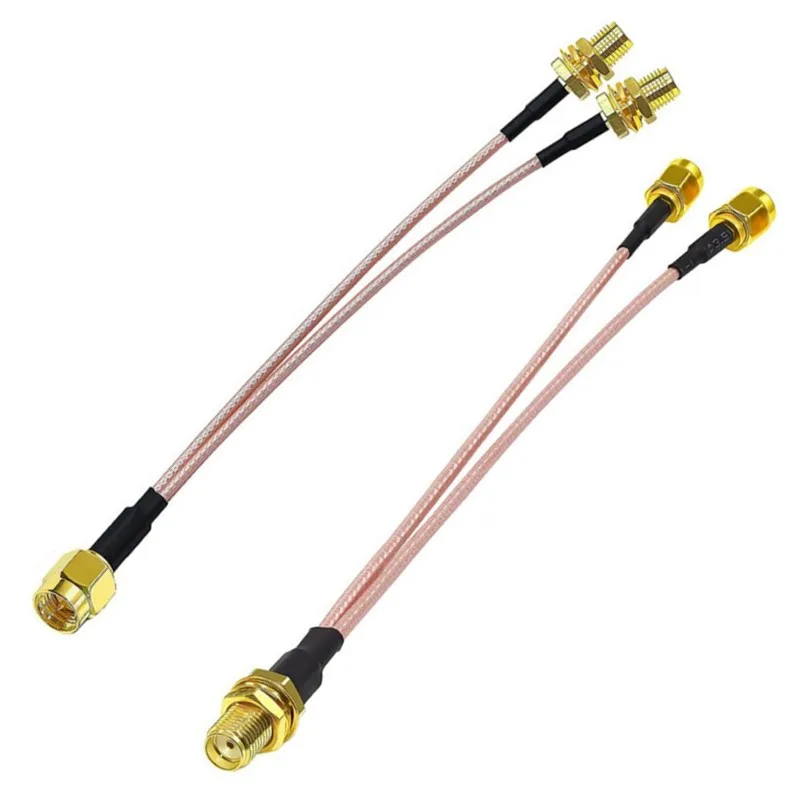 RP SMA Male/Female to Dual SMA Male Female 2 X SMA 2 Way Antenna Adapter Y Type Splitter Pigtail RG316 RF Coax Extension Cable
