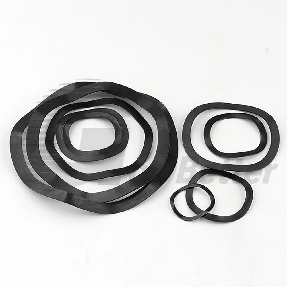 

Black 65Mn Wave Washers Round Elastic Wave Gasket Three Wave Crest M3 M4 M5 M6 M8 M10 M12 M14 M16 M19 M21 to M118