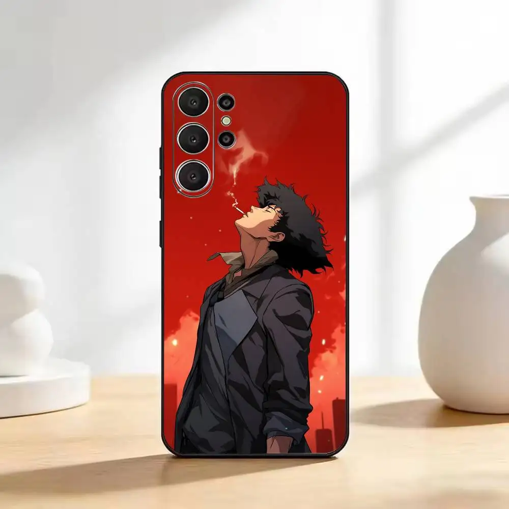Аниме-чехол для телефона C-Cowboy Bebop для Samsung S26, S25, S24, S23, S22, черный мягкий защитный чехол. (art.: 3920dd20dfd2d) - 3920dd20dfd2d