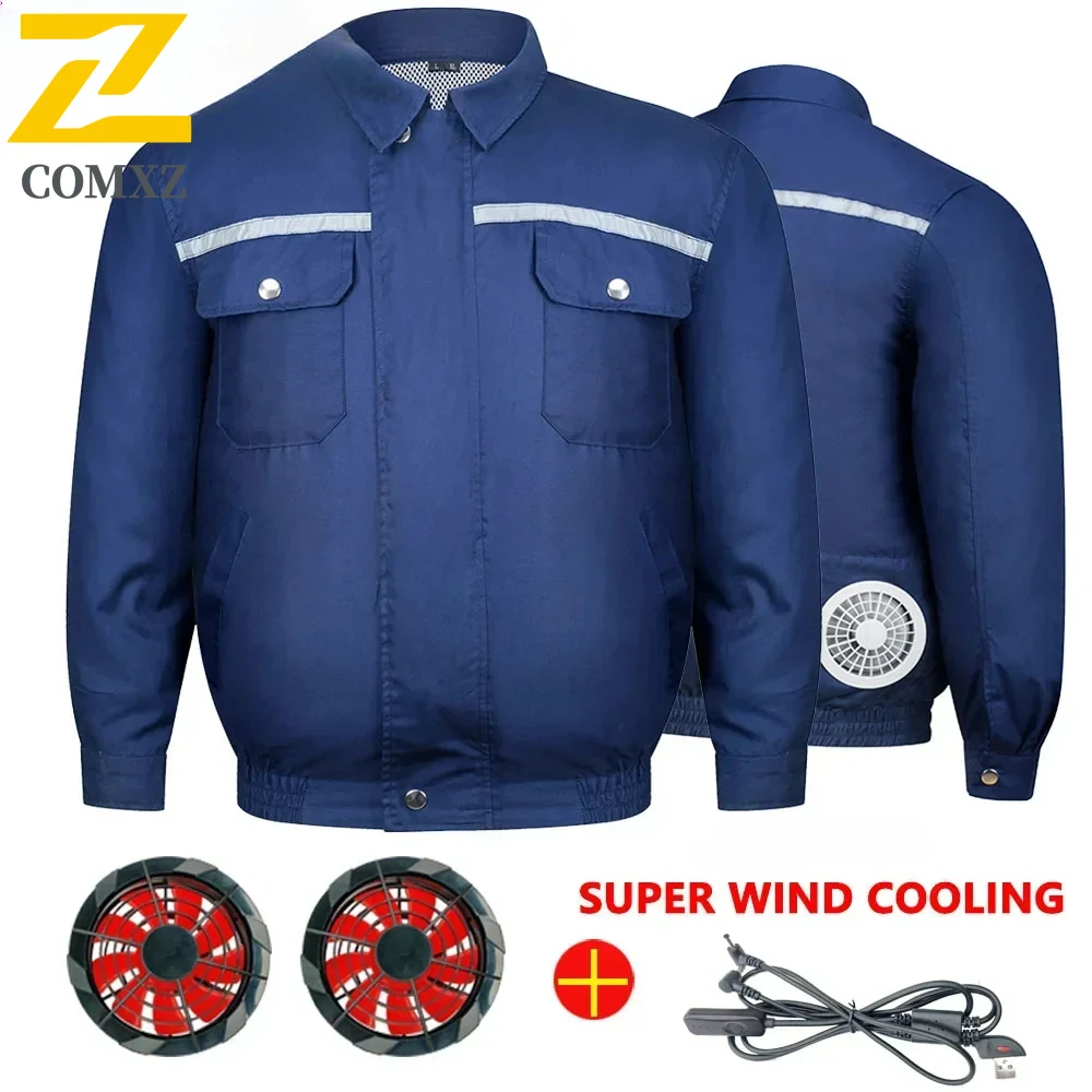 USB охлаждающая куртка из полиэстера для мужчин