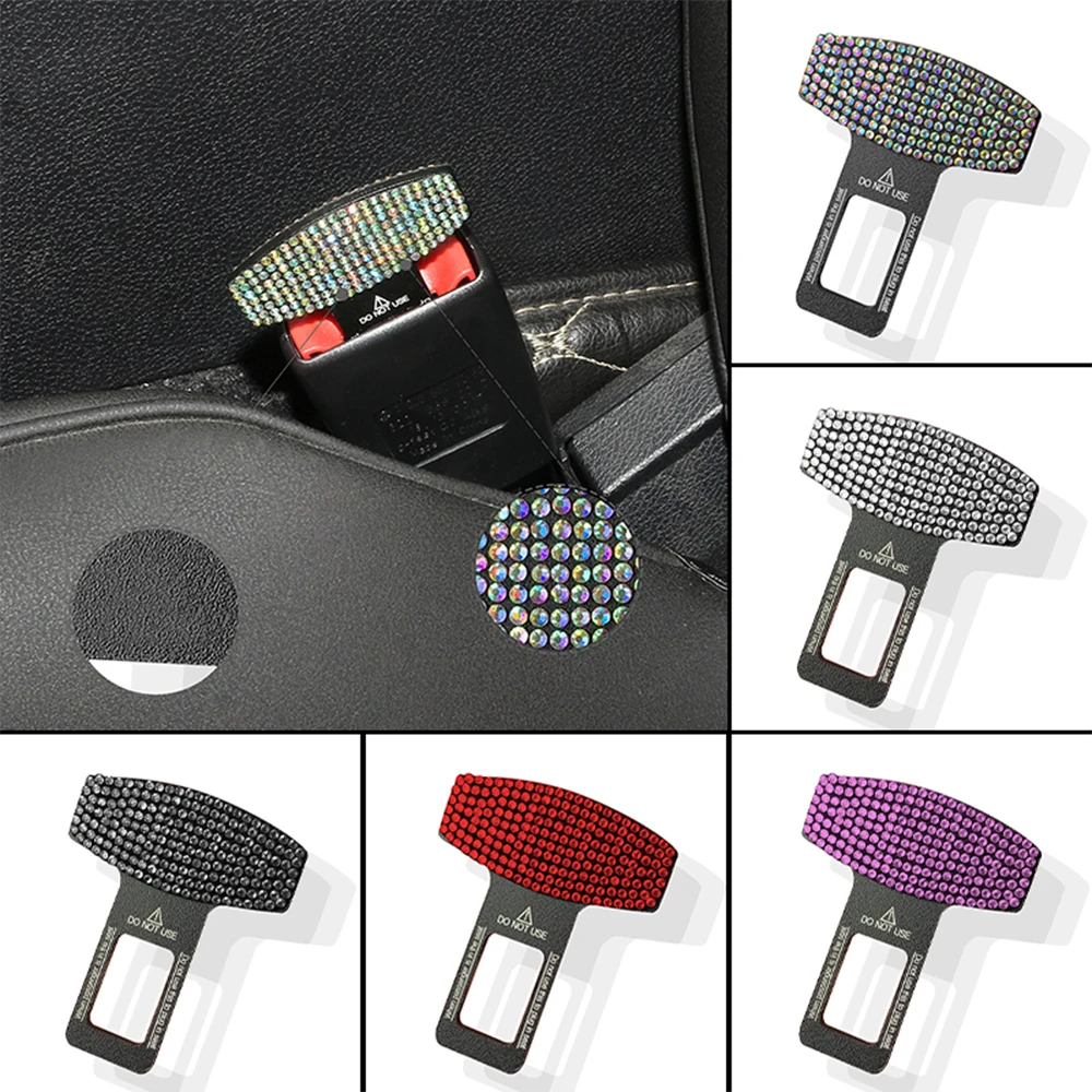 

Diamond Car Seat Belt Buckle Extension Silencer Safety Belt Buckle Color Rhinestone Car Accessories Interior for Girls Women