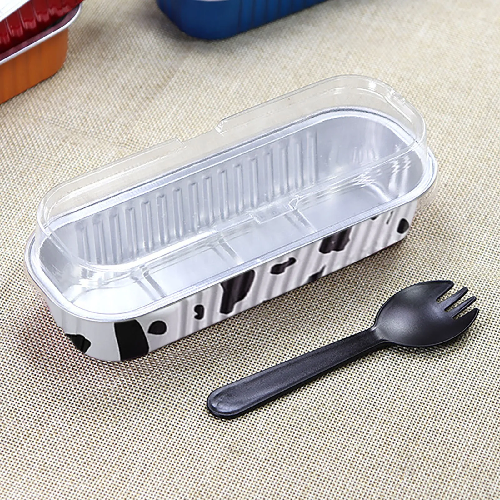 

Disposable Aluminum Foil Tin Box Square Aluminum Foil Box Baking Color Tin Paper Box