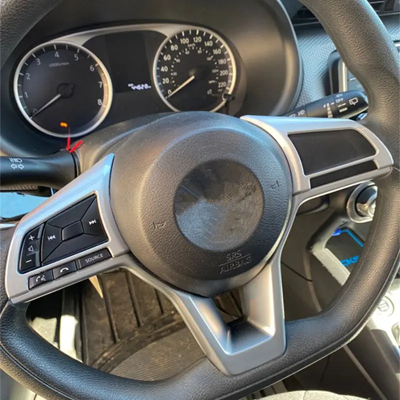 Araba direksiyon düğmeleri çerçeve paneli kapak Trims Nissan Rogue Juke Altima Sentra başladı yaprak Versa 2019 - 2021 aksesuarları