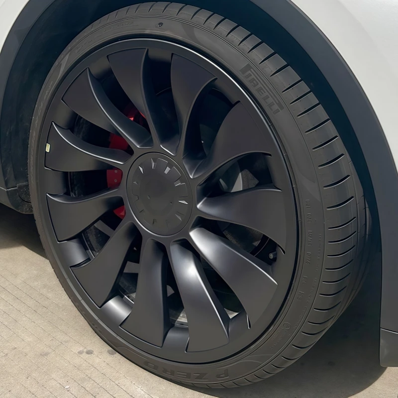 Фото 4 шт. колпаки ступиц для Tesla Model Y, 21-дюймовые высокопроизводительные защитные кольца ступицы колеса, замена полной крышки обода, аксессуары 2023 №2