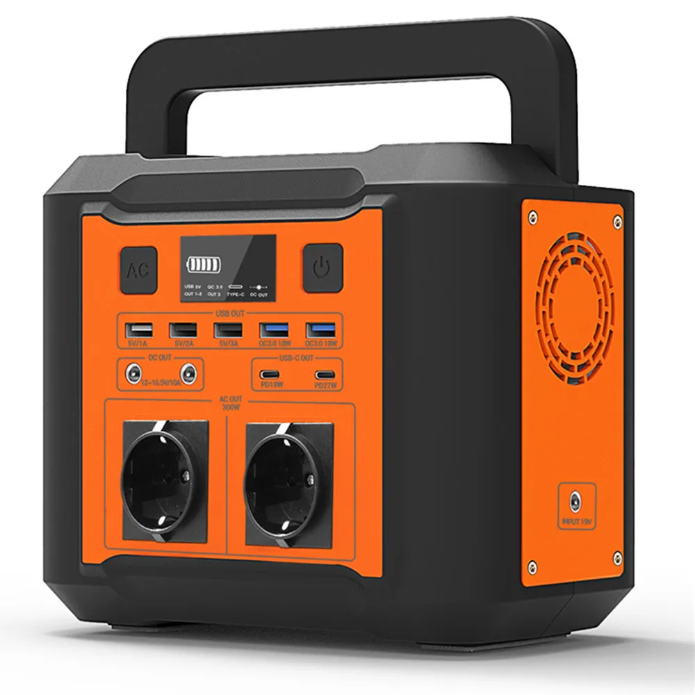 

GKFLY 220V Portable Power Station Emergency Energy Storage 80000mAh Pure Sine Wave Power Supply 300W Solar Generator Power Bank