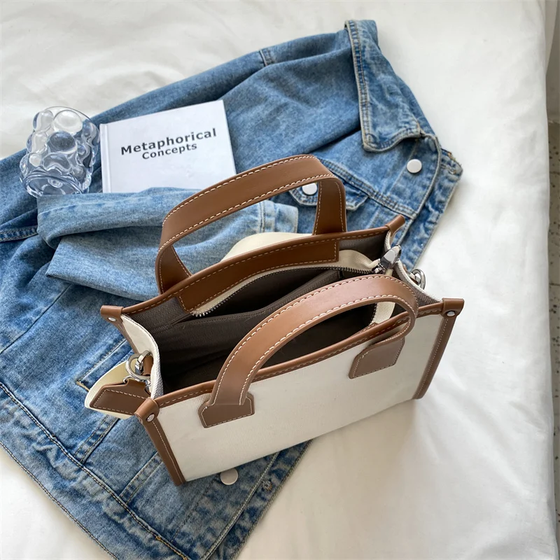 Маленькая Холщовая Сумка-тоут в Корейском стиле для женщин повседневные дамские