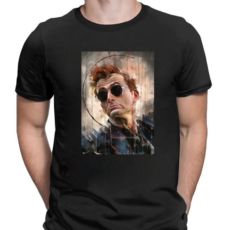Новинка, графическая футболка для ТВ-шоу Good Omens, Goodomens, Майкл, блен, Дэвид, Теннант, ангел, дьявол, Кроули, Забавные футболки с принтом