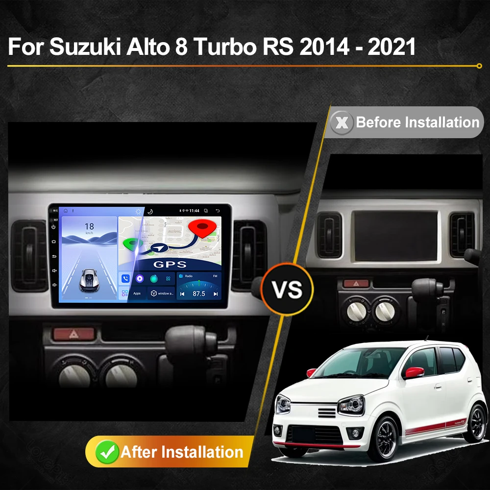 Фото Автомагнитола Android для Suzuki Alto 8-го поколения 2014 2015 2016 2017 2018 2019 2020 2021, мультимедийный видеоплеер, навигация, GPS, Carplay, сенсорный экран, интеллектуальная система. №2